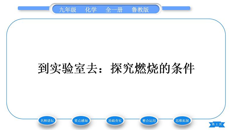 鲁教版九年级化学上第五单元定量研究化学反应到实验室去：探究燃烧的条件习题课件01