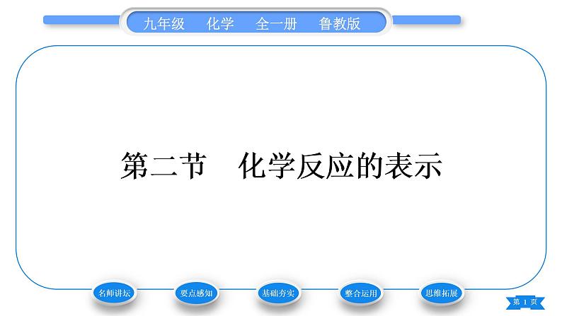 鲁教版九年级化学上第五单元定量研究化学反应第二节化学反应的表示习题课件01