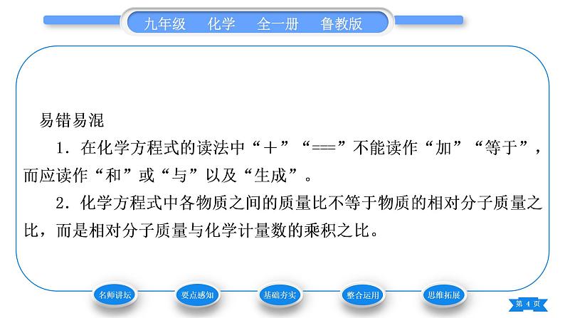 鲁教版九年级化学上第五单元定量研究化学反应第二节化学反应的表示习题课件04