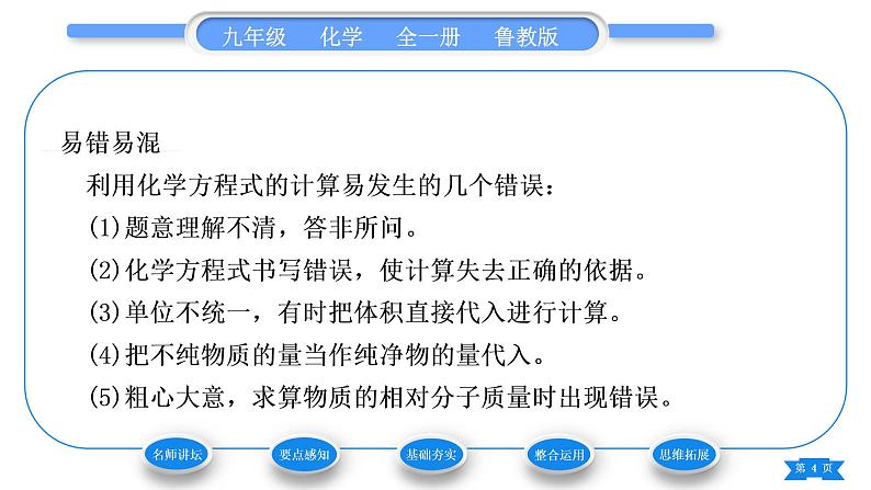 鲁教版九年级化学上第五单元定量研究化学反应第三节化学反应中的有关计算习题课件04