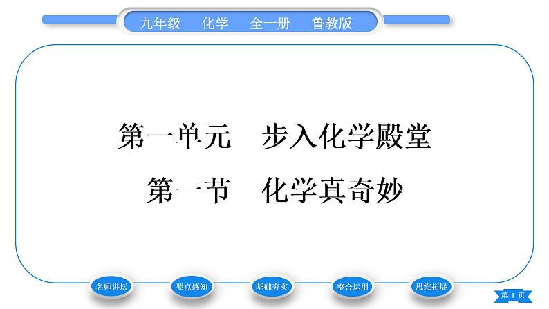 鲁教版九年级化学上第一单元步入化学殿堂第一节化学真奇妙习题课件01