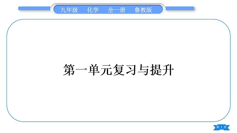 鲁教版九年级化学上第一单元步入化学殿堂复习与提升习题课件01