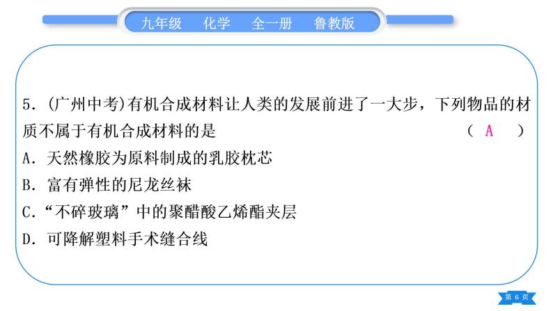 鲁教版九年级化学下单元周周测十六(第十一单元)习题课件06