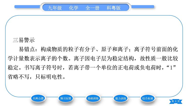 科粤版九年级化学上第二章空气、物质的构成2.3构成物质的微粒(Ⅱ)——原子和离子第2课时相对原子质量　离子习题课件03