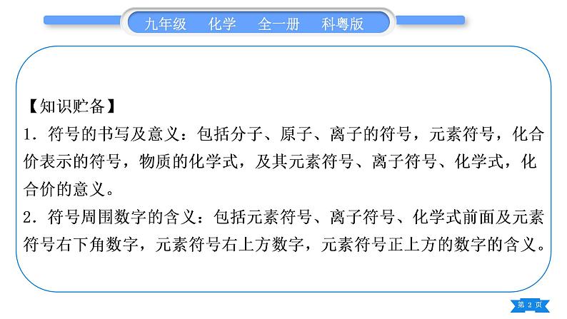 科粤版九年级化学上第三章维持生命之气——氧气3.4物质组成的表示式专题一化学用语习题课件02