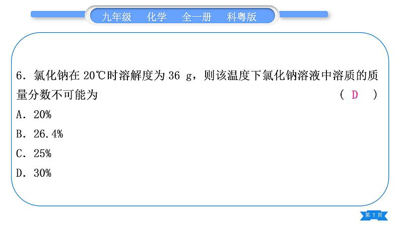 科粤版九年级化学周周测九(7.1～7.4)习题课件07