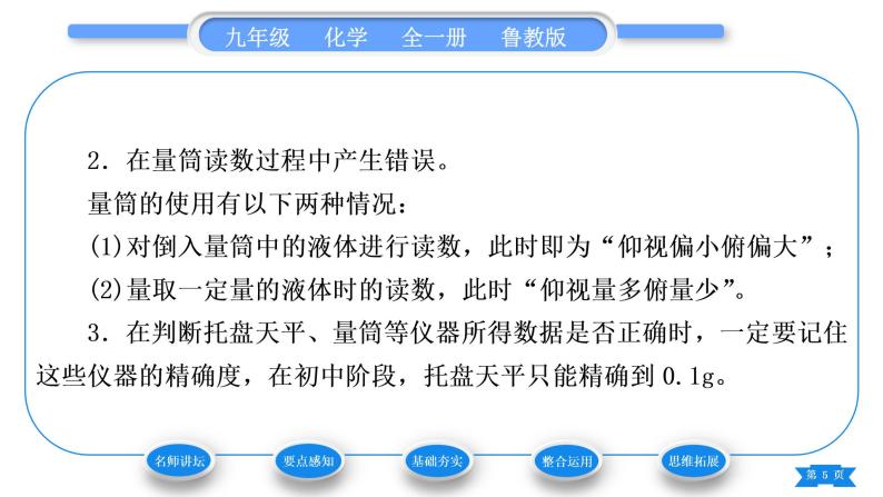 鲁教版九年级化学上第二单元探秘水世界到实验室去：化学实验基本技能训练(二)习题课件05