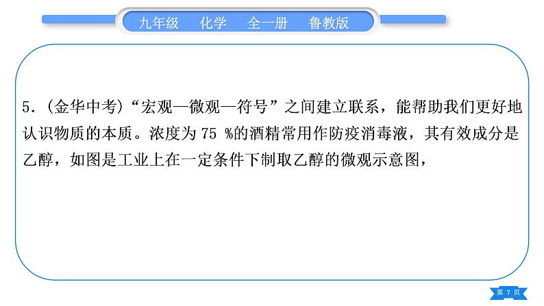 鲁教版九年级化学上单元周周测五(4.1－4.2)习题课件第7页