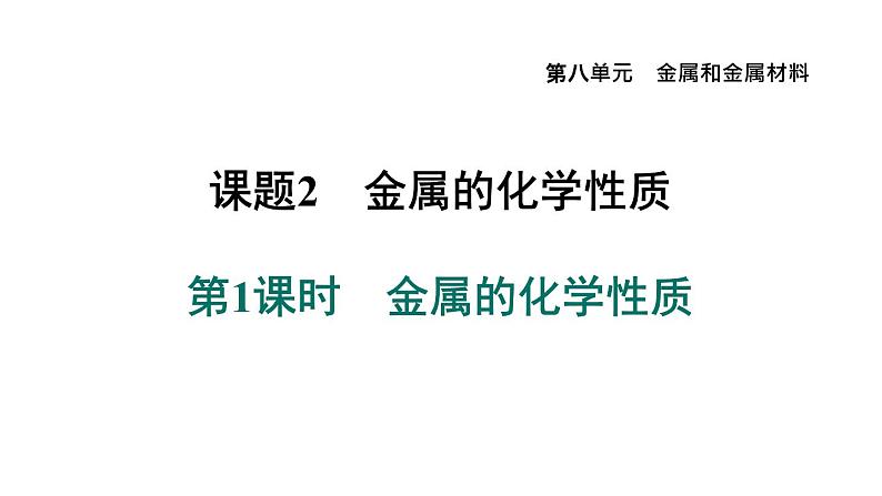 人教版九年级化学下册8-2-1金属的化学性质课件第2页