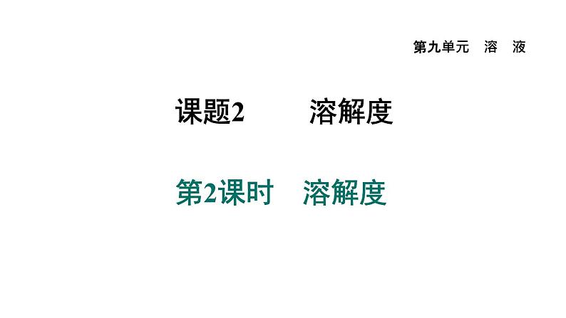 人教版九年级化学下册9-2-2溶解度课件第1页