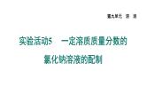 人教版九年级化学下册第九单元实验活动5　一定溶质质量分数的氯化钠溶液的配制课件