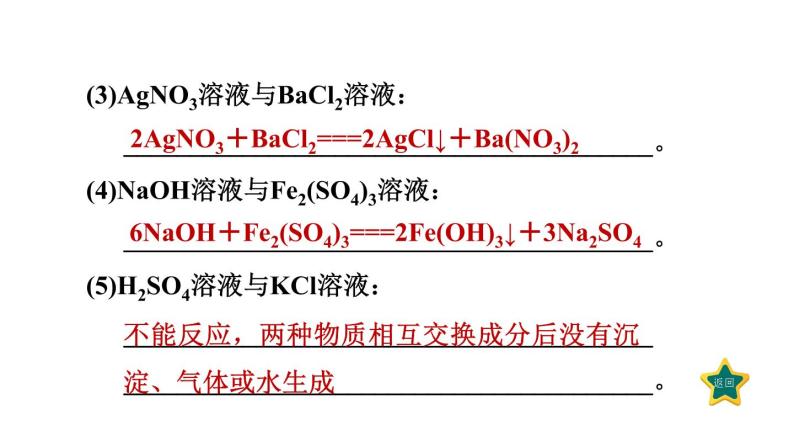 人教版九年级化学下册第十一单元素养集训复分解反应及其应用的易错易混点课件07