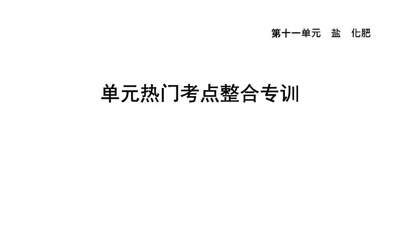 人教版九年级化学下册第十一单元热门考点整合专训课件01