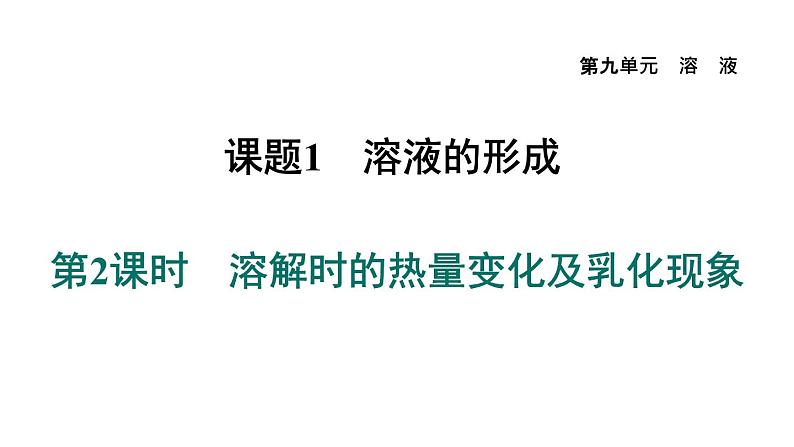 人教版九年级化学下册9-1-2溶解时的热量变化及乳化现象课件01