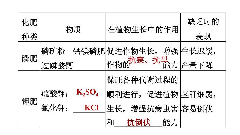 人教版九年级化学下册复习11-2化学肥料课件03