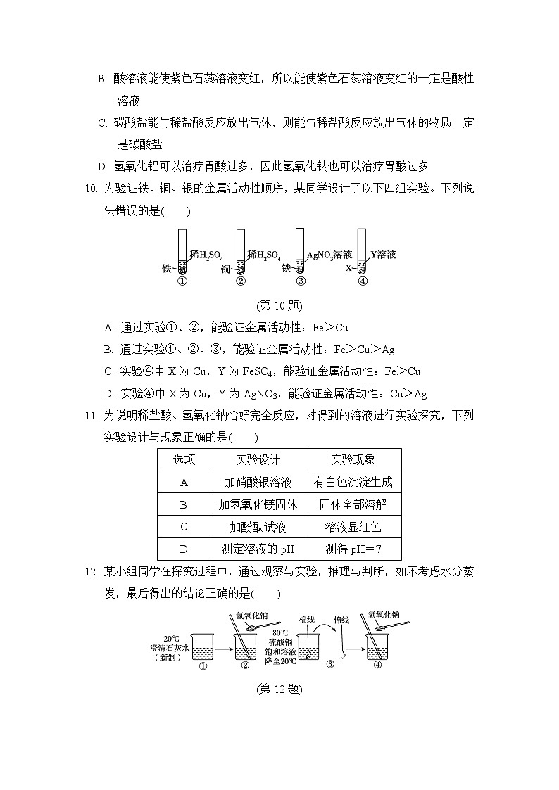 人教版九年级化学下册第二学期期末学情评估含答案 试卷03
