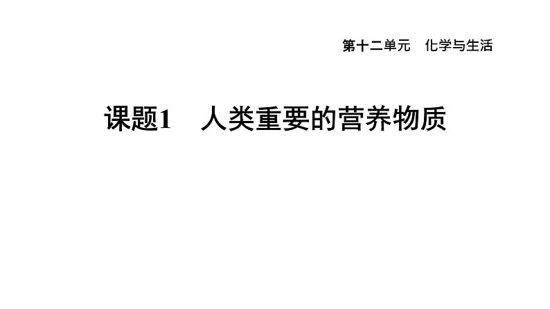 人教版九年级化学下册12-1人类重要的营养物质课件第1页