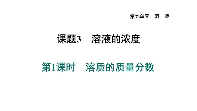 人教版九年级化学下册9-3-1溶质的质量分数课件01