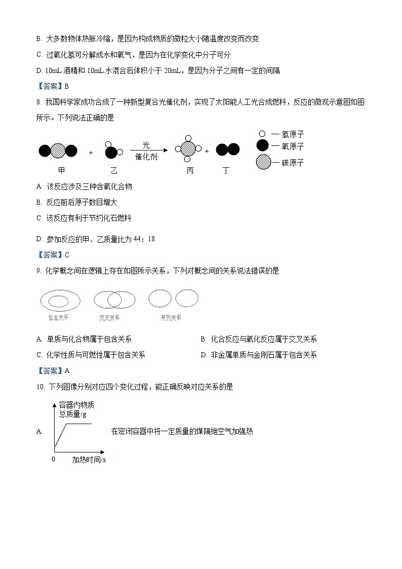安徽省合肥市蜀山区2021-2022学年九年级上学期期末化学试题（含答案）第3页