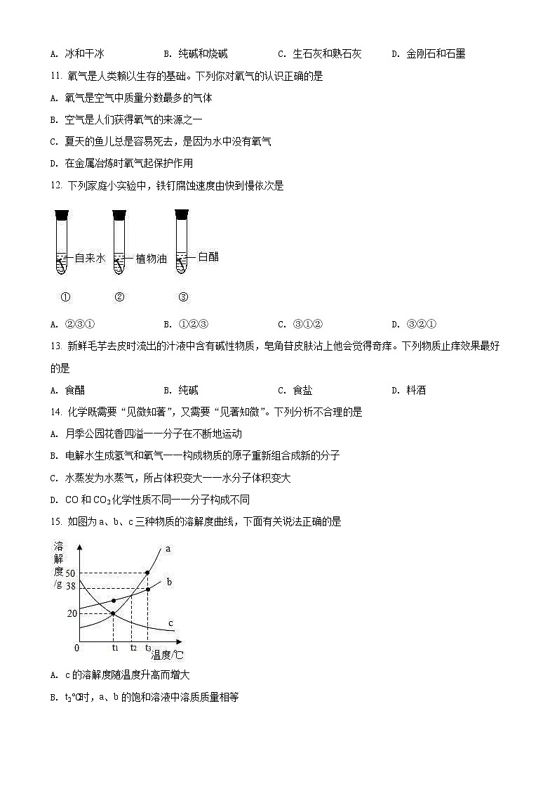 常州市第二十四中学教育集团2022年中考化学一模试题（含解析）第2页