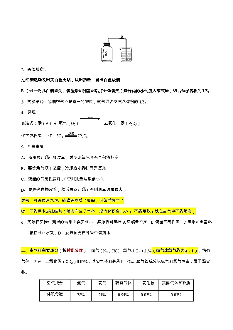 【期末单元复习】2022-2023学年 人教版化学九年级上学期-第二单元《我们周围的空气》 期末复习教案02