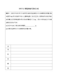 2023年中考化学二轮专题分析与计算题模板式强化训练