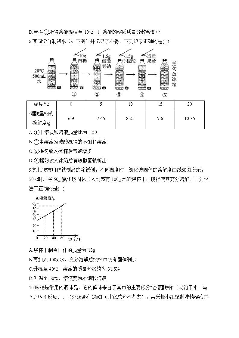 九年级化学人教版 寒假作业（9）第2页