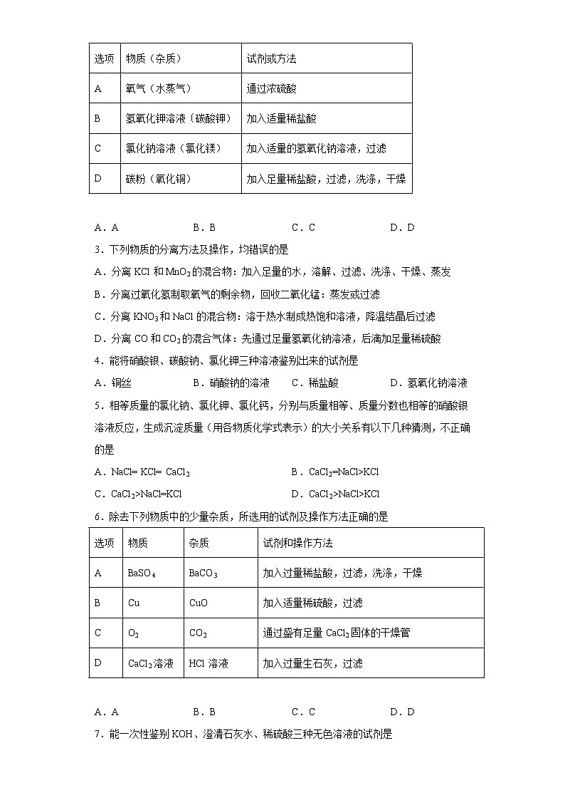 12.2盐的性质同步练习京改版化学九年级下册02