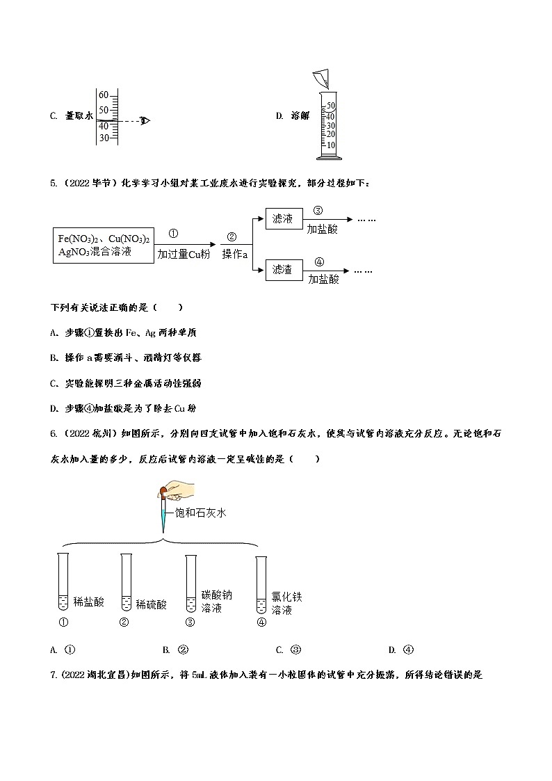 2022年中考化学试题针对题练：基础实验与操作附答案第2页