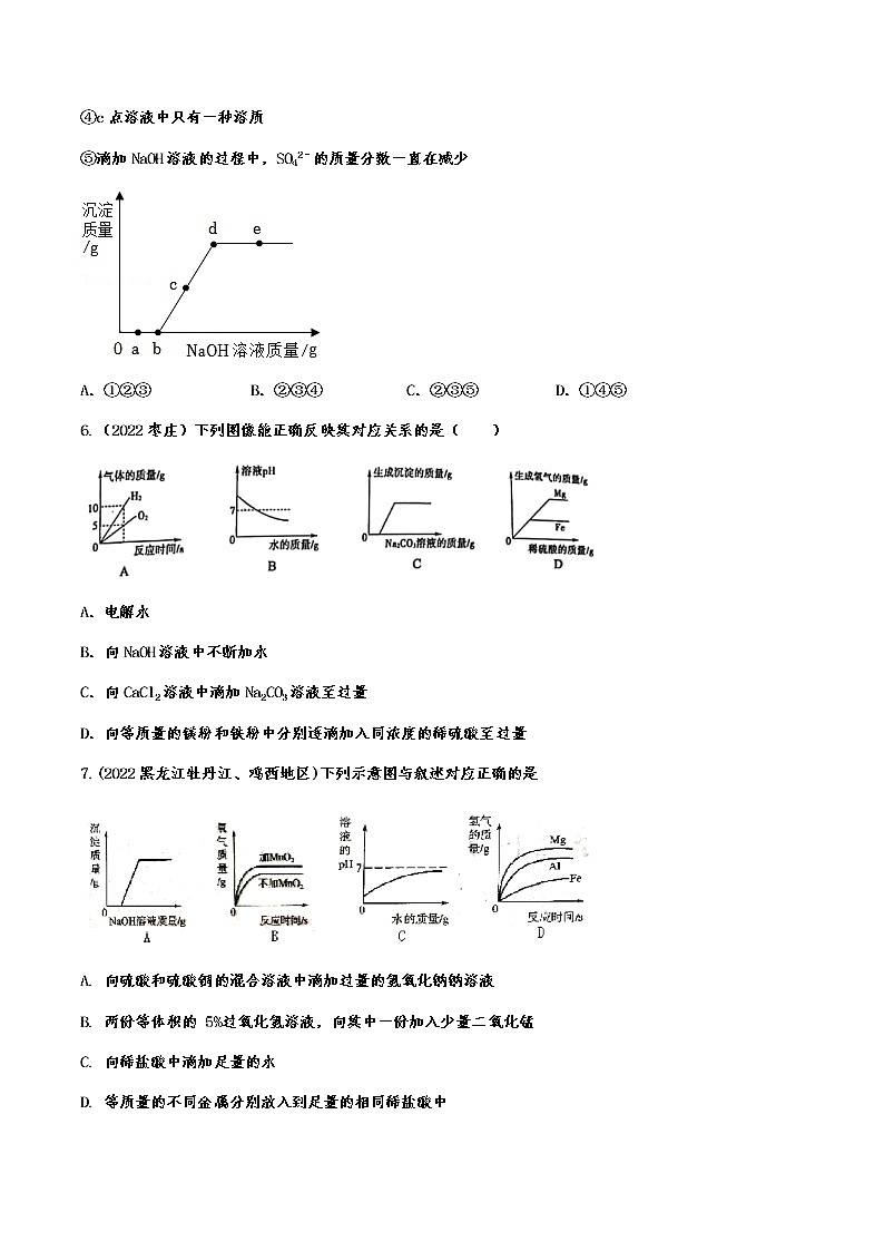 2022年中考化学试题针对专练：图像分析题附答案第3页
