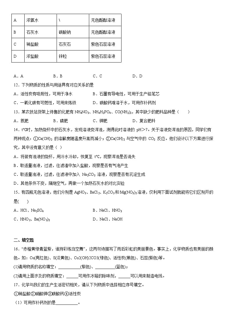 2023年中考化学复习----盐  化肥复习题（一）附答案第3页