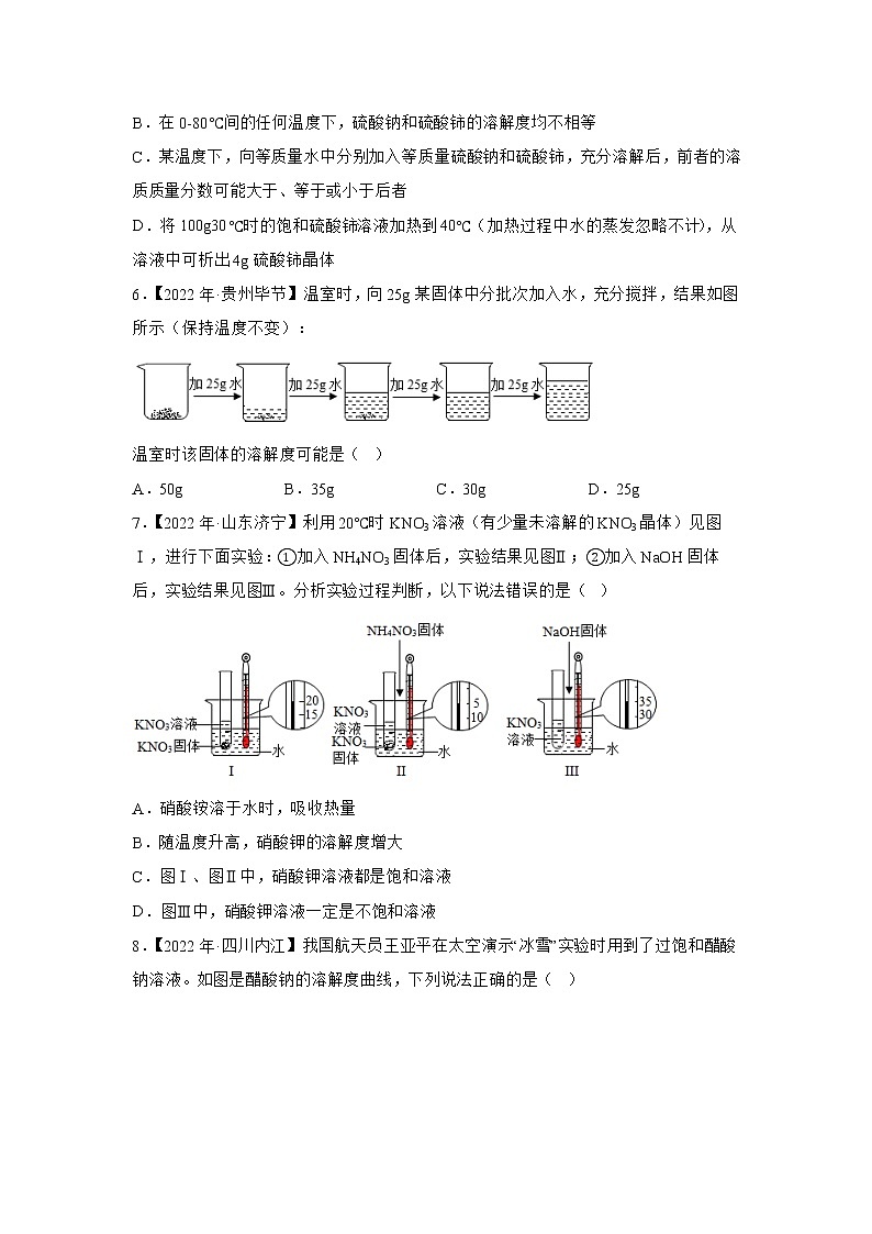 （11）水和溶液——2022年中考化学真题专项汇编第2页