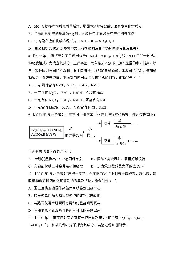 （13）盐和化肥——2022年中考化学真题专项汇编第2页