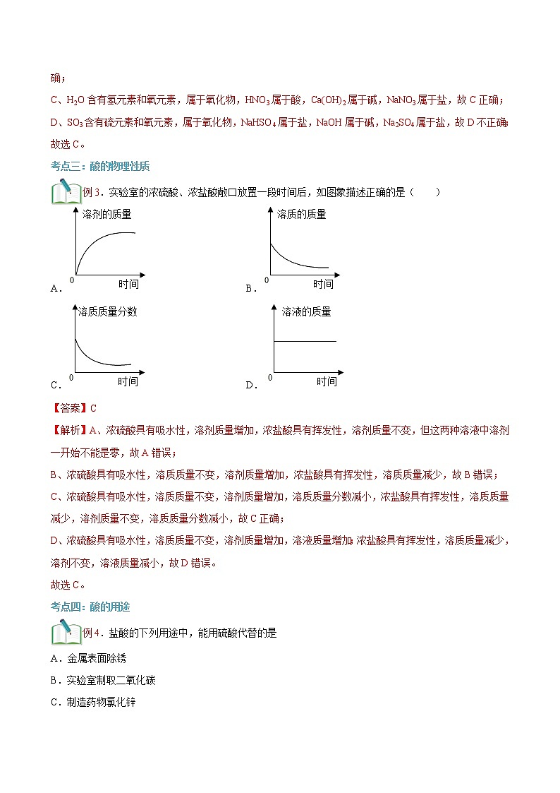 【寒假自学】2023年人教版化学九年级-第06讲《常见的酸》寒假精品讲学案（含解析）03