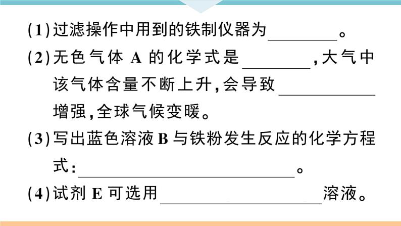 初三九年级化学下册安徽习题讲评课件核心考点速记3题型三流程图题第5页