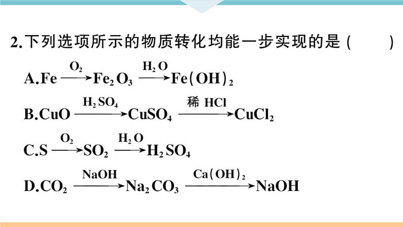 初三九年级化学下册河南特色题型专练4专题十一物质的转化与推断课件PPT第4页