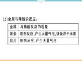 初三九年级化学下册河南同步练习1八单元金属和金属材料5实验活动４金属的物理性质和某些化学性质课件PPT