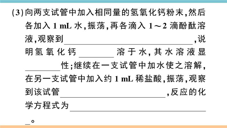 初三九年级化学下册江西同步练习3十单元酸和碱9实验活动6酸碱的化学性质课件PPT第8页