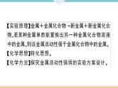 初三九年级化学下册江西同步练习1八单元金属和金属材料6实验突破二金属活动性顺序的探究课件PPT