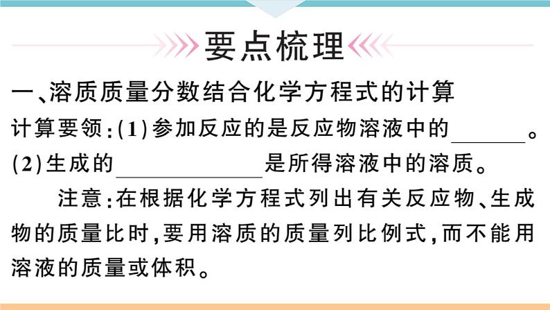 初三九年级化学下册河南同步练习2九单元溶液２课时溶液的综合计算课件PPT02