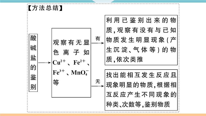 初三九年级化学下册河南同步练习4十一单元盐化肥3专题五物质的检验与鉴别分离与提纯课件PPT06