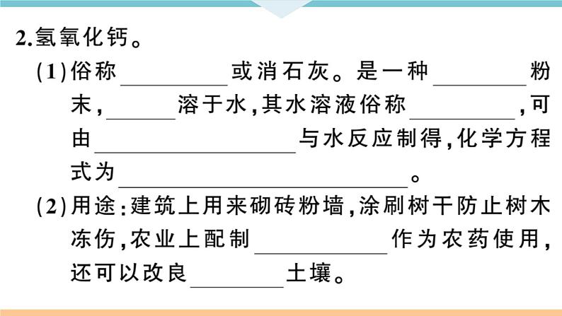 初三九年级化学下册河南同步练习3十单元酸和碱３课时常见的碱碱的化学性质课件PPT第4页