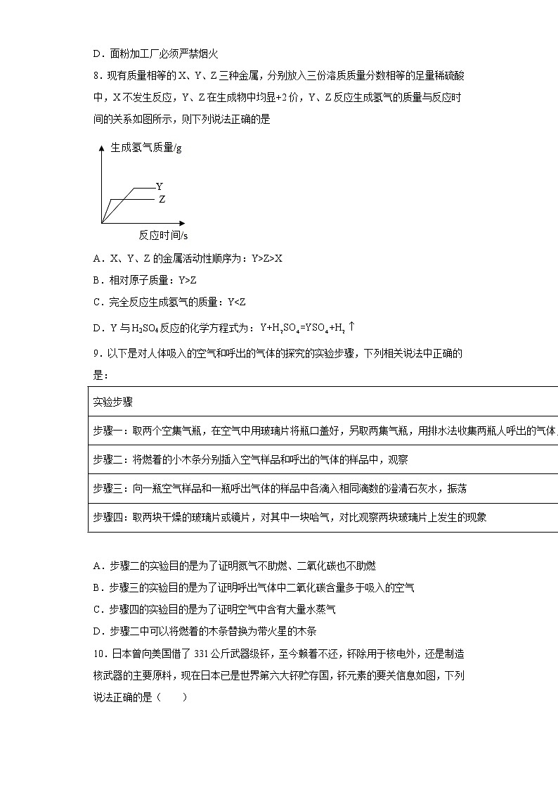湖北省黄石市阳新县陶港镇初级中学2022-2023学年九年级上学期期末模拟化学试题(含答案)03