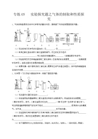 专练05  实验探究题之气体的制取和性质探究专题-备战中考化学压轴题提分专练（深圳专用）