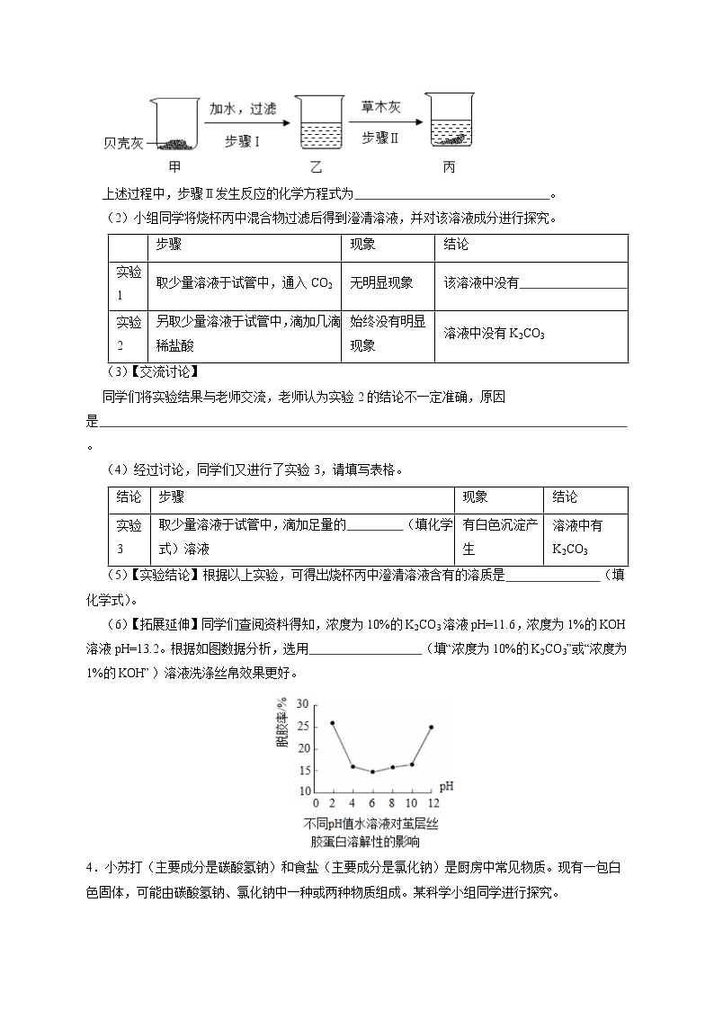 专练06  科学探究之物质组成成分及其性质探究专题-备战中考化学压轴题提分专练（深圳专用）03