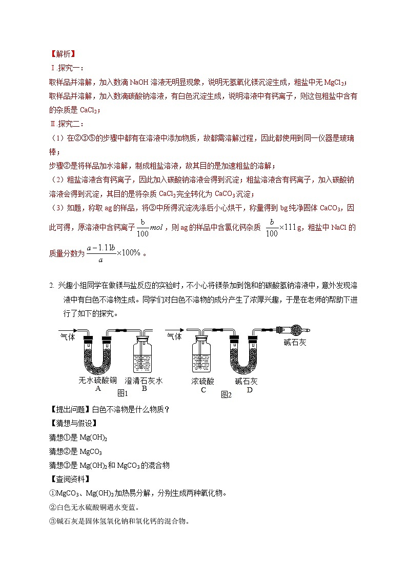 高分突破16  定性定量分析实验的探究-备战中考化学实验探究题高分突破【解析版】第2页
