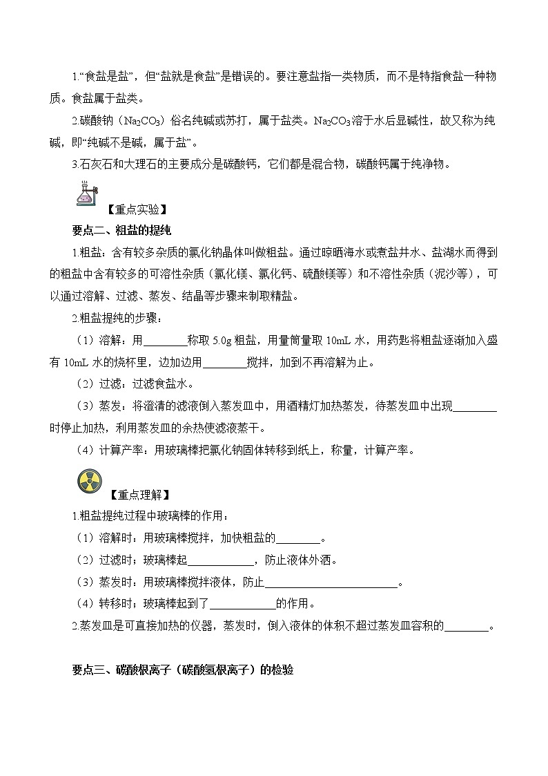 第11讲  盐-中考化学一轮复习精品讲义+练习（人教版）03