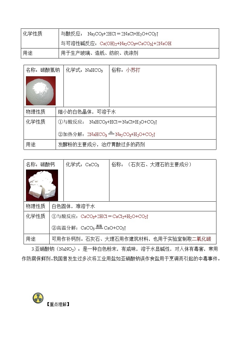 第11讲  盐-中考化学一轮复习精品讲义+练习（人教版）02