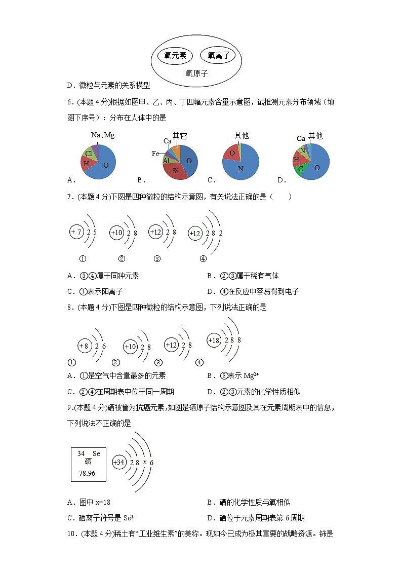 3.3元素寒假练习人教版化学九年级上册02