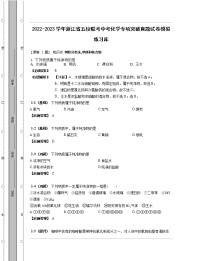 2022-2023学年浙江省五校联考中考化学专项突破真题模拟练习库（含解析）